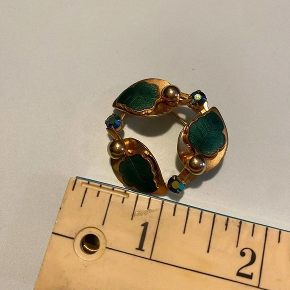 Green Leafs bouquet brooch - Picture 3 of 3